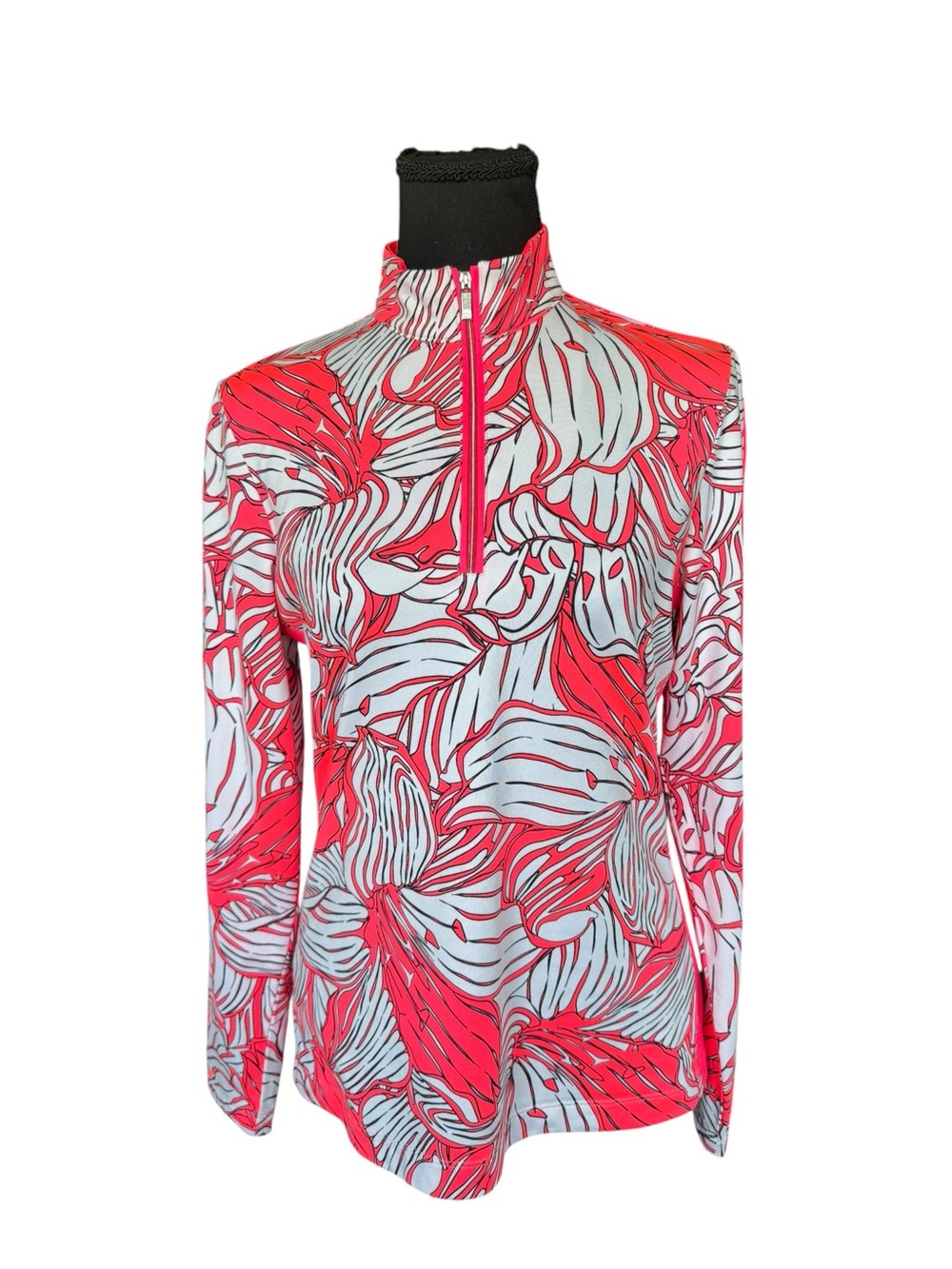 Tail Activewear S Pink Floral Quarter Zip Golfcore Tennis Pullover Top